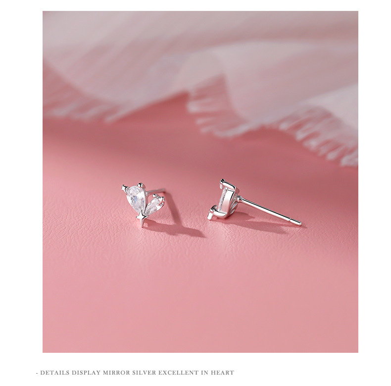 All Seasons Season S999 Silver Heart Shape Ear Studs 925 Sterling Silver Rings