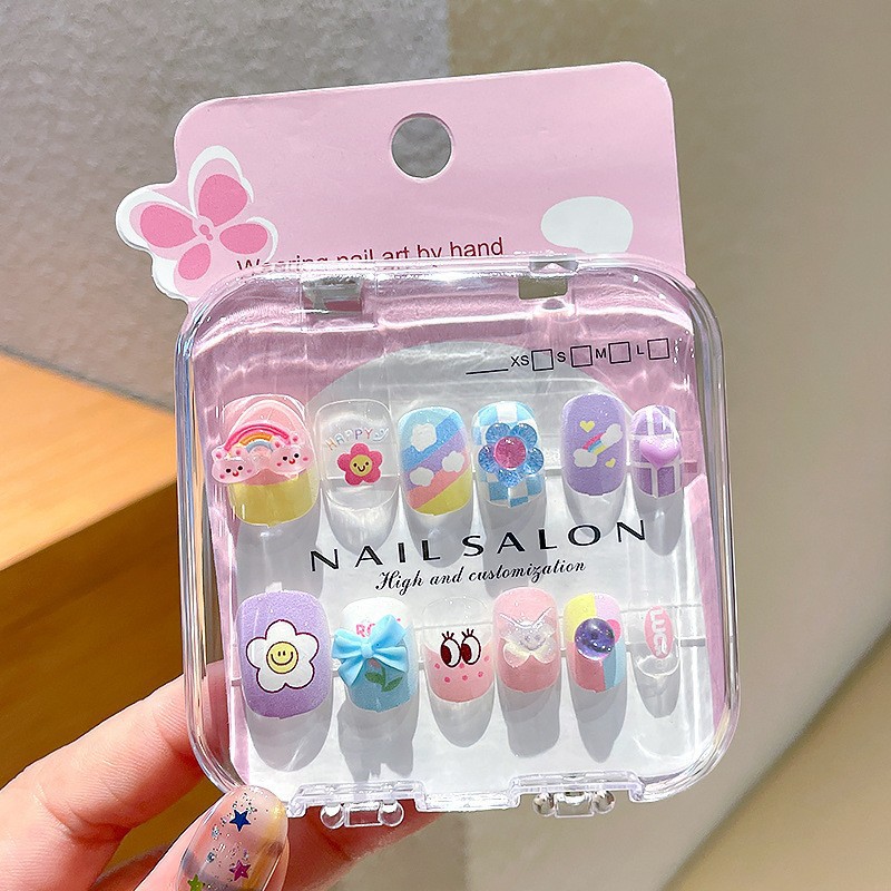 Niños pegatinas de uñas para usar uñas princesa pegatinas de uñas no tóxicas inodoras pegatinas de dibujos animados lindas desmontables