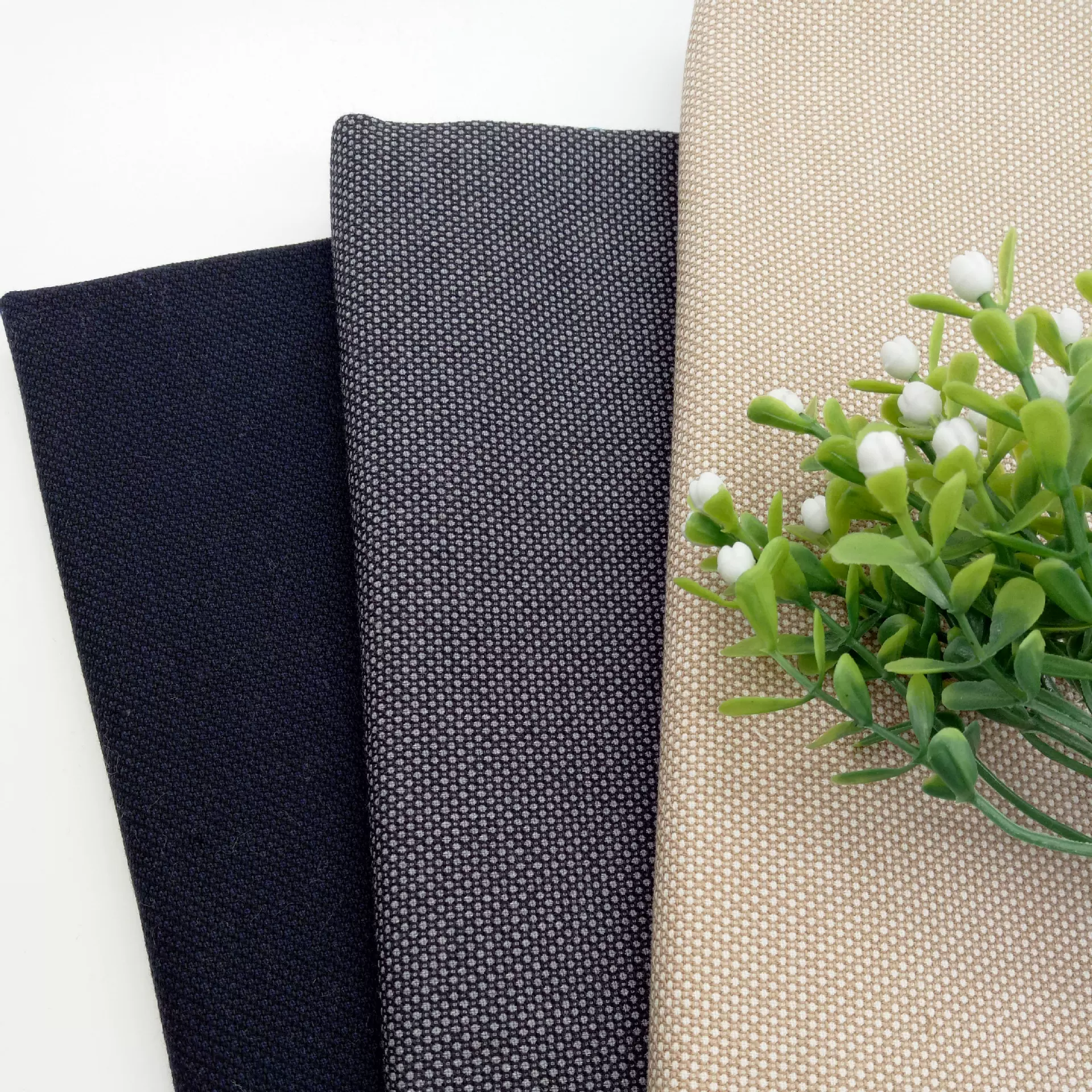 40/2全棉色织小提花弹力面料厚 裤装服装面料厂家直供