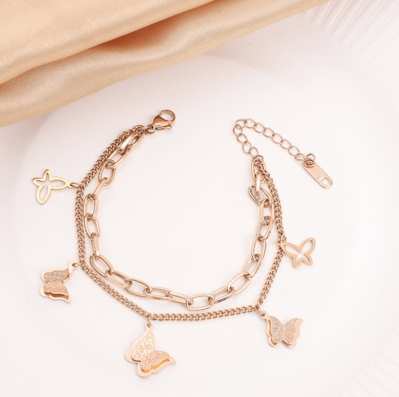 Ventas transfronterizas calientes nuevas pulseras de acero de titanio personalidad femenina de alto nivel diseño ligero de lujo moda temperamento versátil joyería de acero de titanio image 25