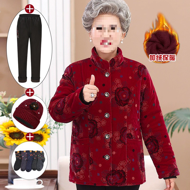 Warm down jacket, trench coat, 70 years, plus size