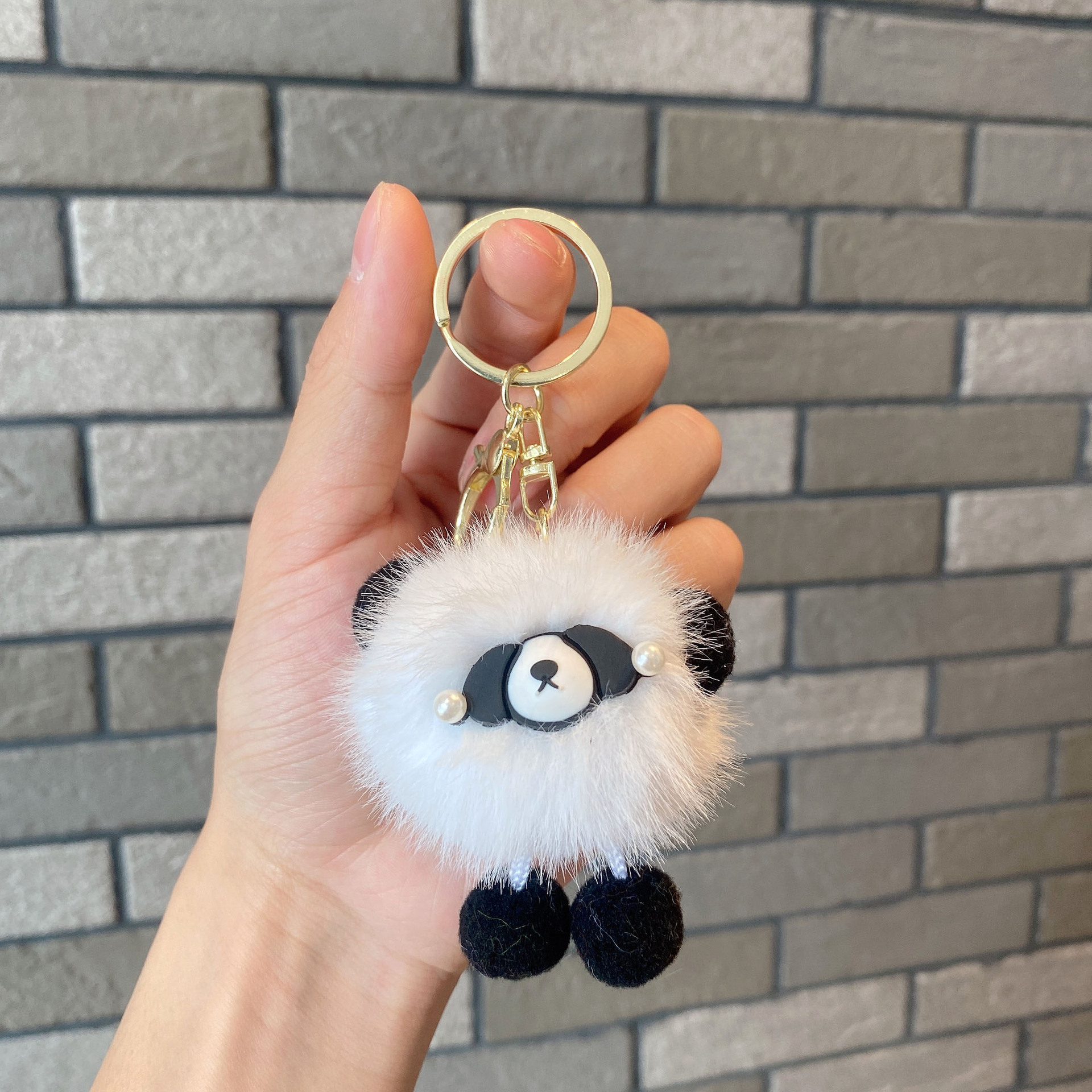 Personalidad extraña imitación de visón muñeca de peluche pareja encantadora bolsos bolsos accesorios exquisitos pequeños regalos