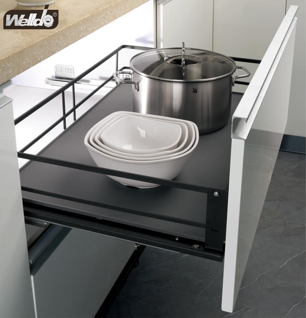 Welldo纬东 厨房地柜炉台拉篮橱柜抽屉式炉台拉篮碗碟拉篮平拉篮