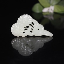 古玩杂项收藏天然和田玉灵芝如意吊坠电视道具古玉老玉