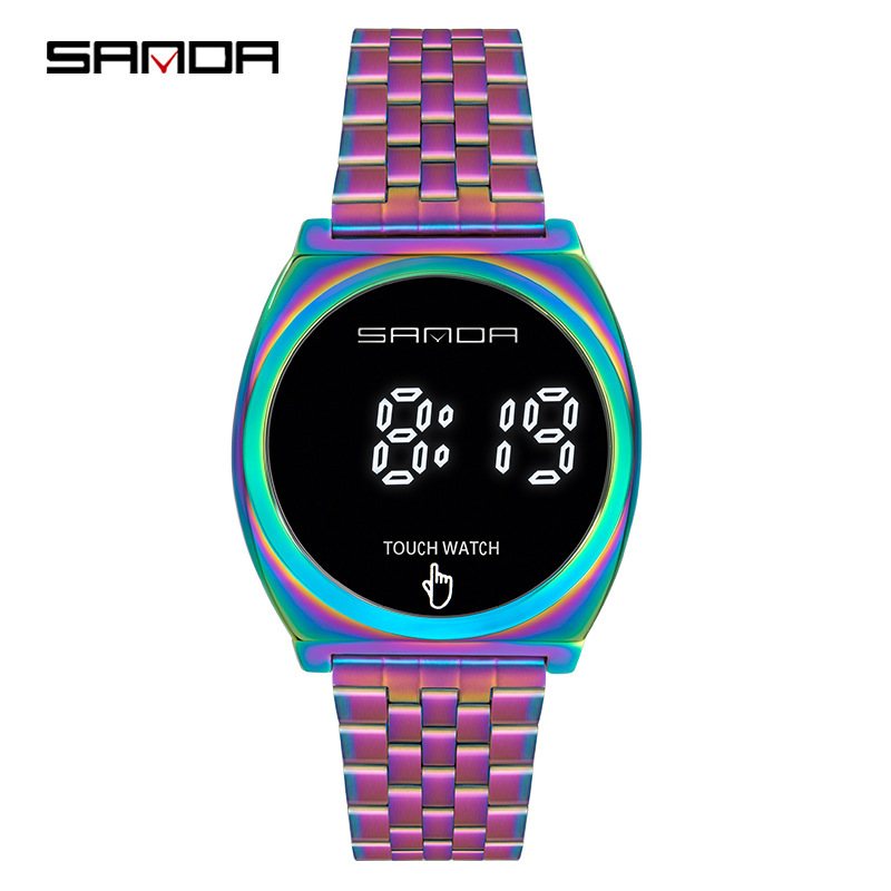 Sanda SANDA 8012 pantalla táctil LED reloj deportivo electrónico estudiante moda colorido reloj impermeable