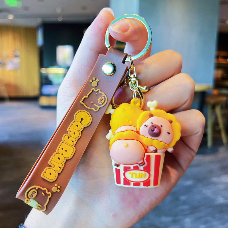 漫画カピバラカピバラキーホルダーペンダントクリエイティブかわいい人形カップル車のペンダント小さなギフト卸売|undefined