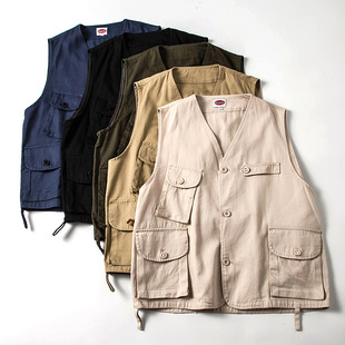 Autumn Hong Kong Style Loose Casual Vest for Couples, Men's Trendy Plus Size Vest Workwear Jacket