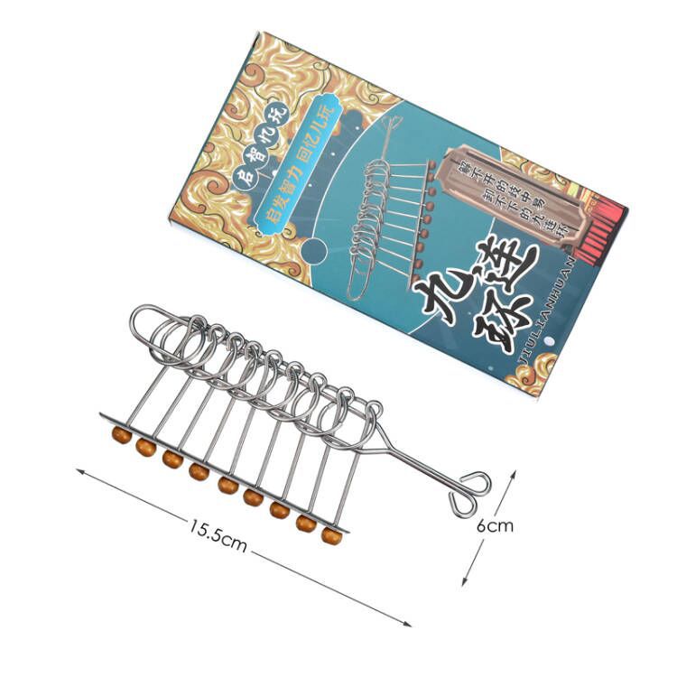 Nueve traje de cadena anillo de desbloqueo hebilla de inteligencia Luban bloqueo niños descompresión juguetes educativos para adultos Kong Ming Bloqueo de desbloqueo anillo de desbloqueo