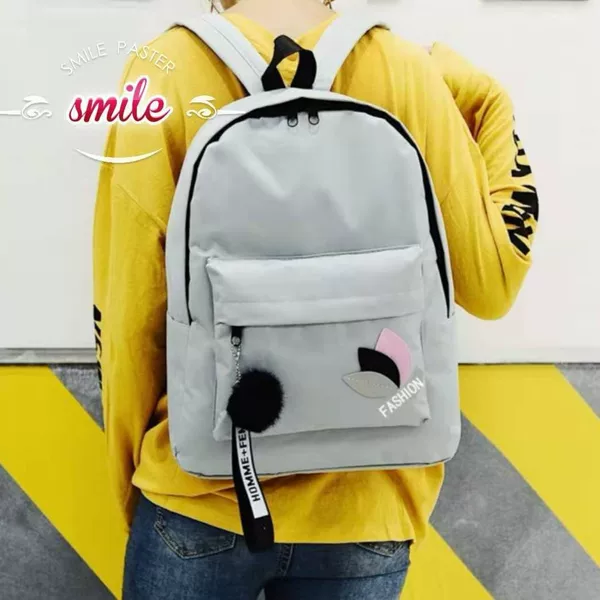 2026 New Street Fashion Korean Style Canvas Backpack Large Capacity Travel Backpack Student Women's Bag Leaf Pattern School Bag