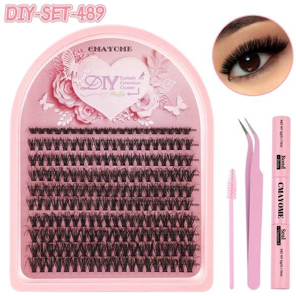 DIY-SET-483 powder (eyelash glue + eagle beak tweezers + eyelash brush)