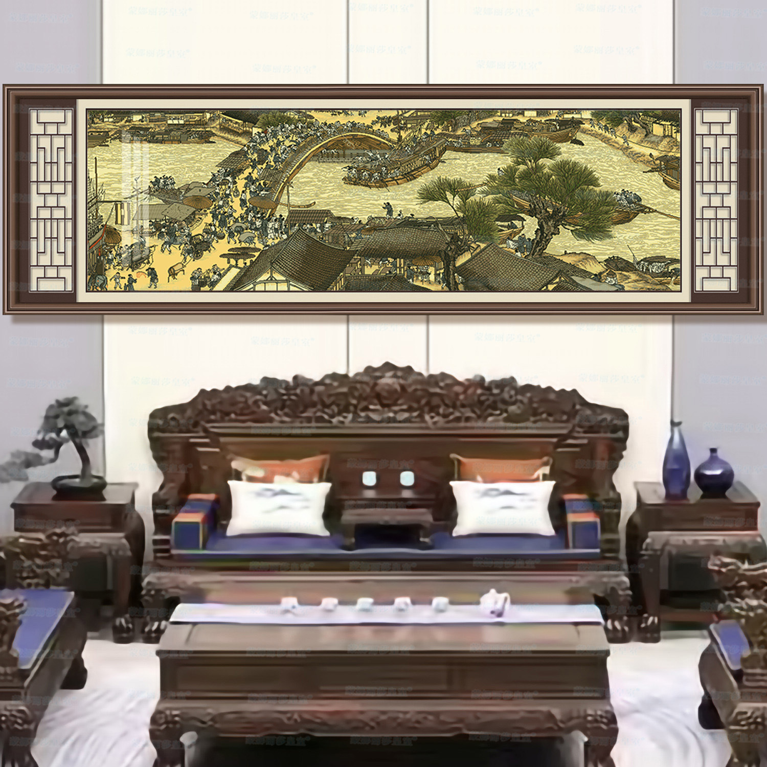 Monalisa Royal punto de cruz Qingming suprema sección puente arco pintura China colección salón bordado hilo hecho a mano image 2