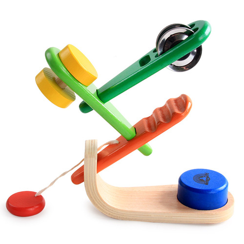 Children's wooden castanets whistle Montessori toys kindergarten teaching aids Montessori early education educational musical instrument set