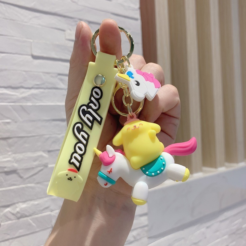 インターネット有名人かわいい馬 Xiaochi 虹馬ユニコーンキーホルダーカップルバッグペンダント車のキーチェーンギフト卸売|undefined