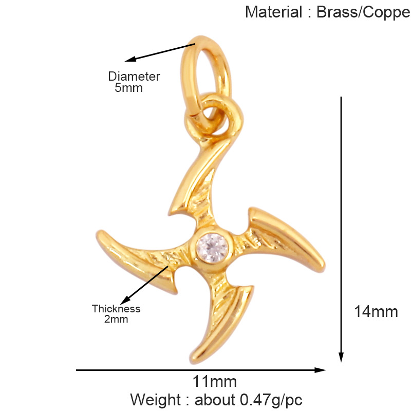 1g Weight Pendant Jewelry Making Type 10 * 15mm Jewelry Making Size DIY Jewelry Accessories Classification 1 Piece Quantity Copper Material Geometric, Windmill Pattern All Seasons Season Polished Finish Plating Design Sweet, Classic Style Style 1 Piece 10 * 15mm Copper Geometric Windmill Polished Pendant DIY Jewelry Accessories 9