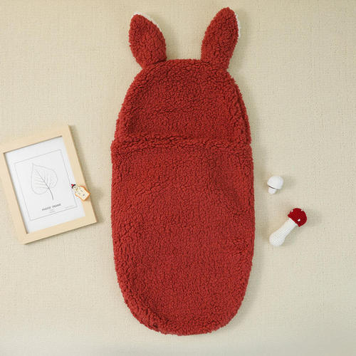 AIAIMR Spring and Autumn Thin Solid Lamb Wool Baby Wrap with Diaper Pockets and Cotton Inner Sleeping Bag for Newborn