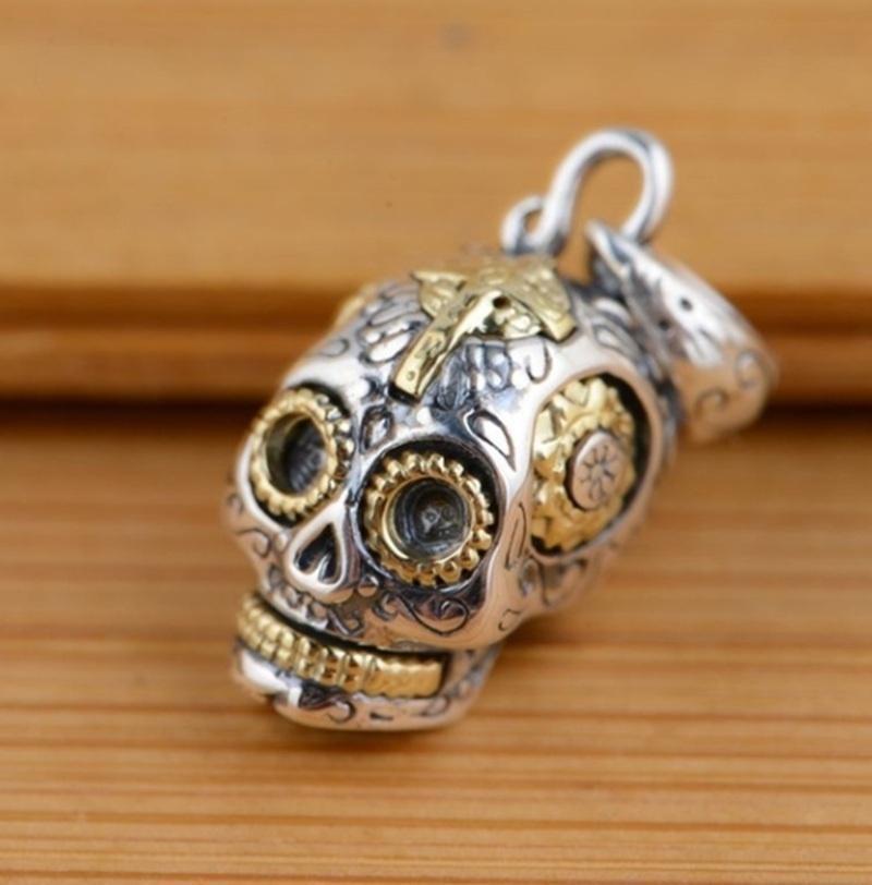 New Fashion Personality Cool Men's Skull Head Pendant Necklace_voghion.com