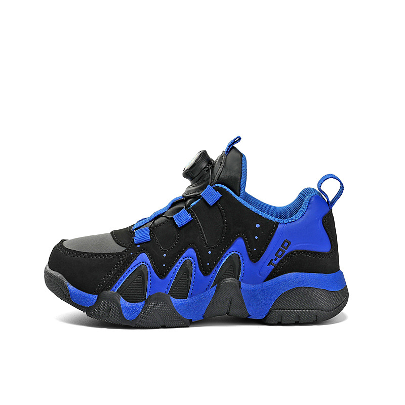 Jongens basketballschoenen van leer met draaisluiting antislip_voghion.com