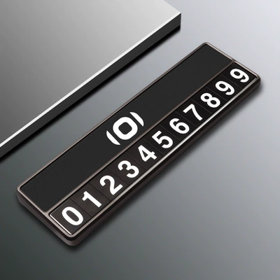 Suitable for Changan Qiyuan A07 Temporary Parking Number Plate A06/Q05 Special Aluminum Alloy Moving Phone Car Ornaments (Nömrəli dayanma kartı) - qiyuan-d-type-parking-sign-black-comes-with-5-sets-of-number-plates