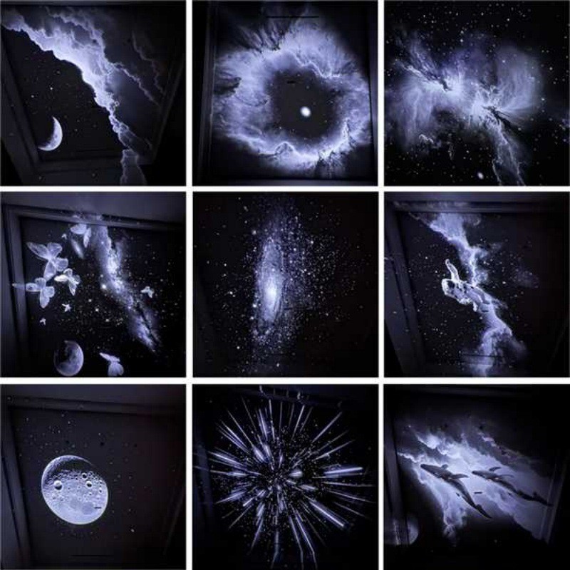 Lámpara de proyección de estrellas, luz de atmósfera LED, techo doméstico USB, luz de noche HD en stock