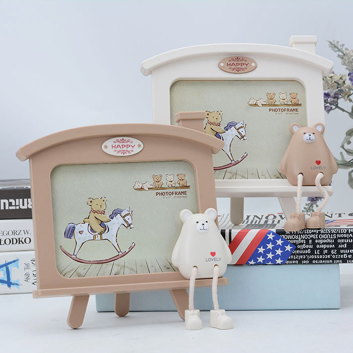 Korean standard 7 inch children's photo frame bear horizontal roof cartoon photo frame studio wholesale nail art gifts