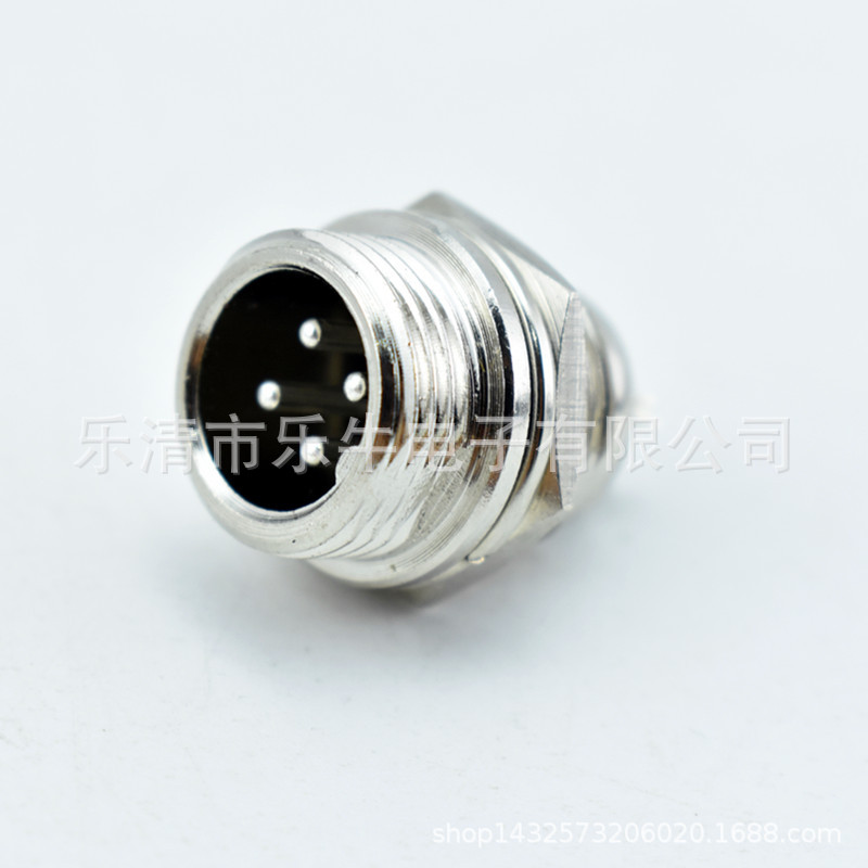 GX12 双缺口 两端螺纹 面板安装插座 2P 3P 4P 5P 6P 7P 4芯  M12