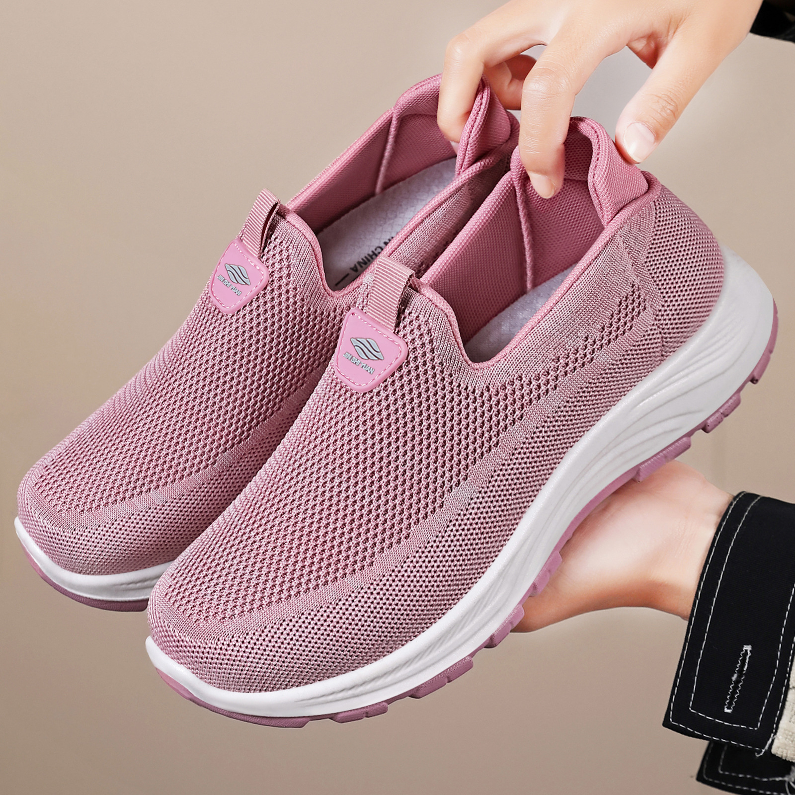 Zapatos de mujer zapatos de poliuretano zapatos casuales cómodos zapatos de caminata ligeros transpirables zapatos de tela de vuelo zapatos casuales con suela suave