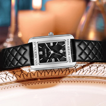 泰时丹顿手表女复古轻奢简约菱格方形石英表古典气质小众皮带腕表