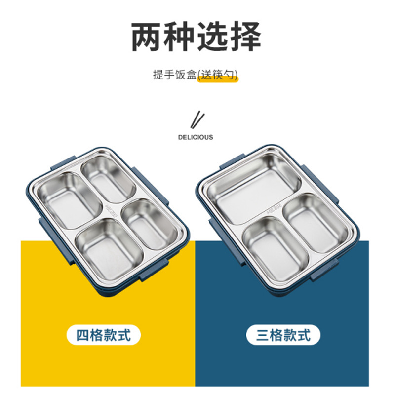 304 caja de almuerzo de acero inoxidable caja de almuerzo aislado estudiante cantina compartimento portátil separado Oficina trabajador lonchera traje