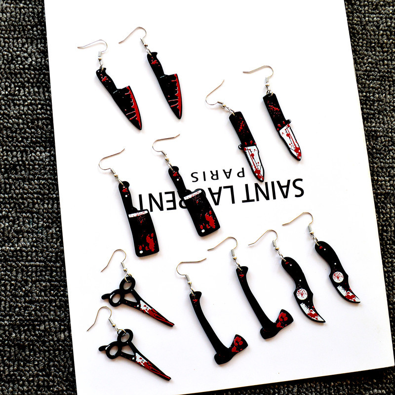 6g Weight Halloween Novelty Knife Arylic Festival Earrings Party Supplies Party Accessories