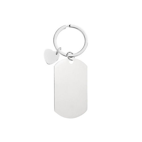 Keychain cross-border laser UV color printing blank stainless steel material holiday gift engraving metal keychain