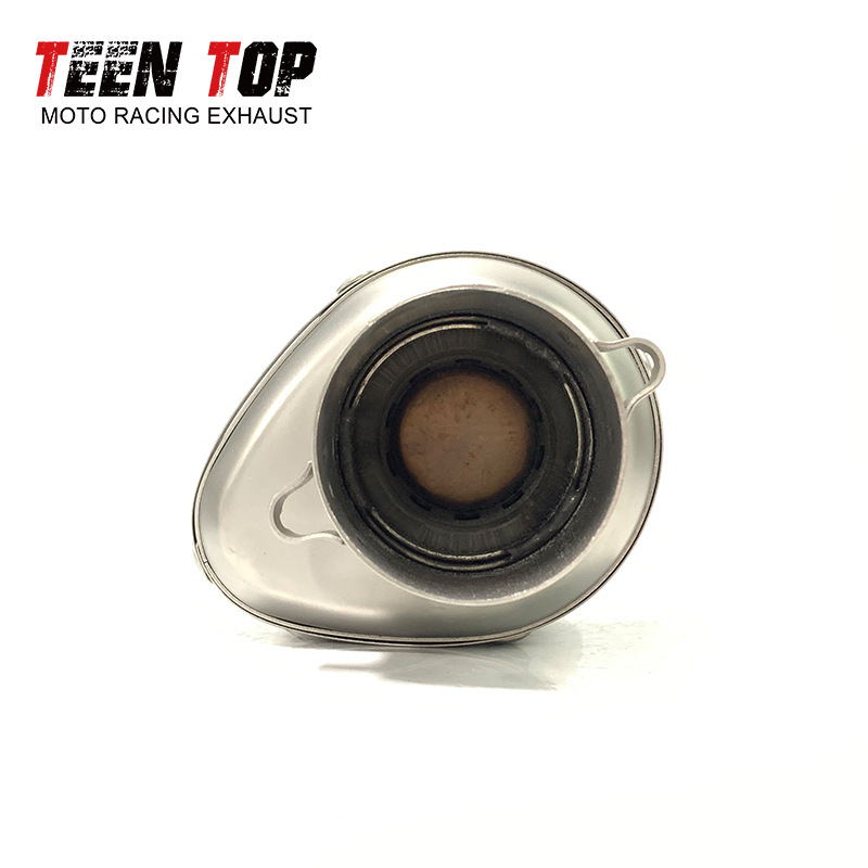 Motorcycle modified exhaust Yongyuan MT07 ER6N 502C Jicun triangle Scorpio modified exhaust pipe muffler