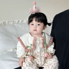 婴儿衣服新款秋季连体衣简约风春装公主包屁衣宝宝秋装棉双层哈衣