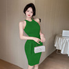 Southeast Asian Sexy Tank Top Skirt Design Sense Hanging Neck Wrap Hip Knitted Dress