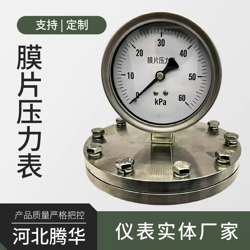 膜片压力表 不锈钢充油压力表法兰接体压力表