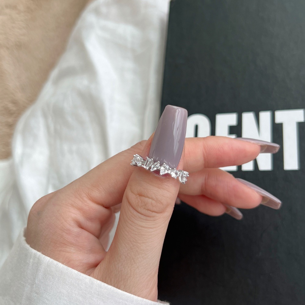 6g Weight Zircon Inlay Material Rings Classification 5, 9, Adjustable Ring Size 1 Piece Quantity Holiday, Daily Occasion 925 Sterling Silver Material Geometric Pattern Women's Gender Plating, Inlay Design Basic, Modern Style, Classic Style Style 925 Sterling Silver Zircon Geometric Rings 25