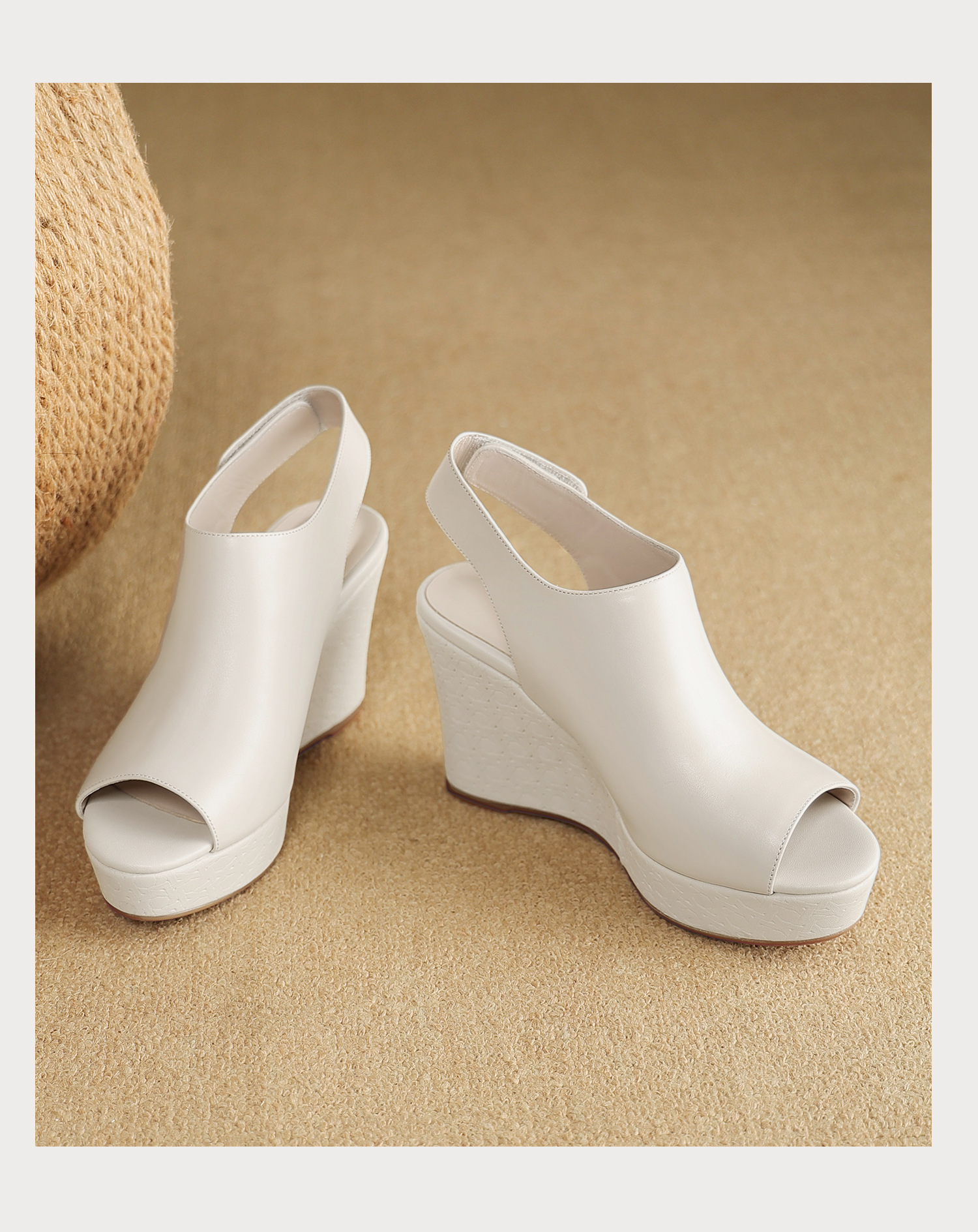 Sandal cao gót nữ quai ngang mũi hở đế xuồng gót 9 cm — màu đen, màu trắng ngà chi tiết 23