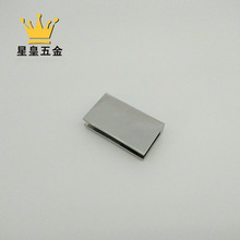 厂家批发箱包五金锌合金边夹 长方形磁扣 盖头前幅唛头装饰夹锁