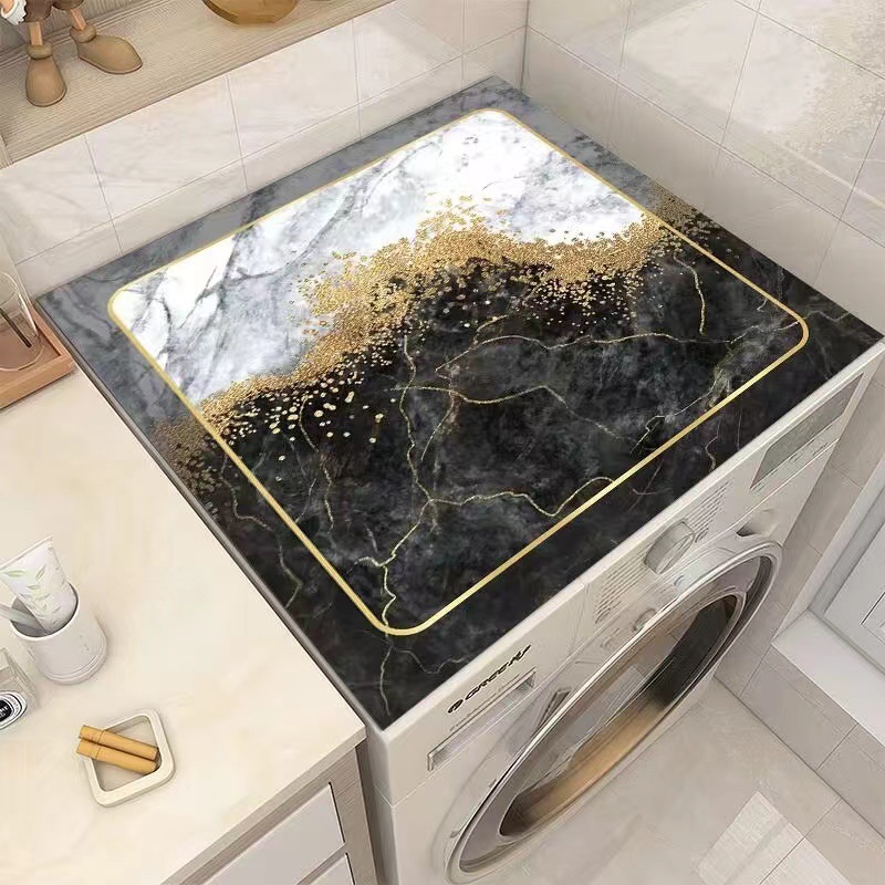 Cojín de lavadora de tambor cubierta de polvo microondas refrigerador techo protector solar tela sin lavado estilo de barro de diatomeas de corte