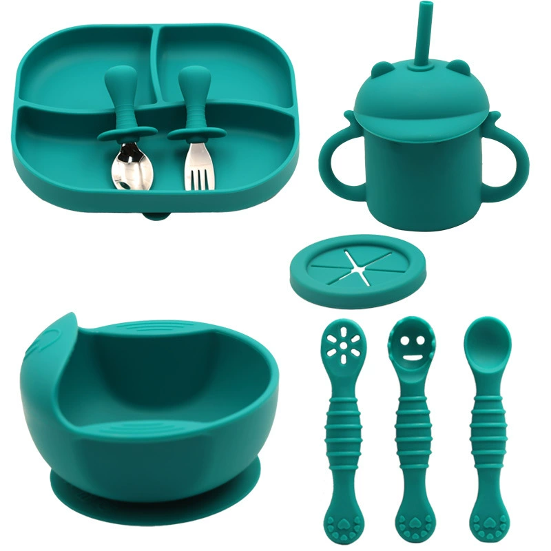 Silicone tableware, children's set for supplementary food, 5 pieces