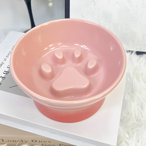 亚马逊防噎猫碗陶瓷猫咪碗猫盆猫饭碗猫粮碗宠物用品宠物碗防打翻|undefined