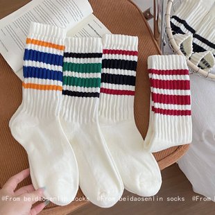 Zhuji Socks Men's and Women's Mid-Calf Socks Combed Cotton Boneless Mid-Calf Amazon Cross-Border Women's Socks Casual Sports Cotton Socks Trendy
