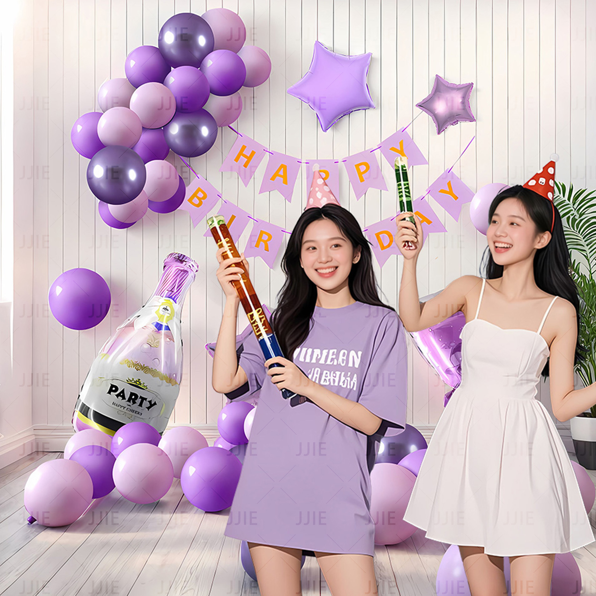 Decoración de cumpleaños, decoración de escenas, fiesta, niños, niñas, globos de un año, pared de fondo, celebridades de Internet, regalo para adultos de 18 años