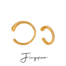 静俏设计经典高级18k金不锈钢简约光面耳夹耳饰潮流百搭饰品批发
