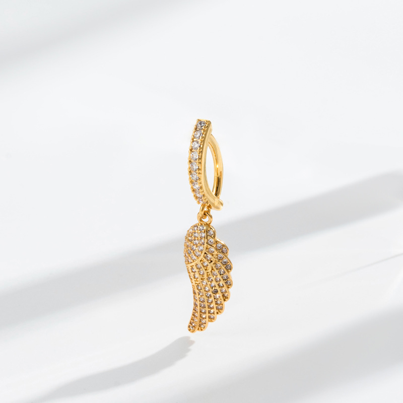 1 Piece Quantity Daily Occasion Copper Material 1 Piece Belly Rings Retro Dreamcatcher Wings Butterfly Copper Inlay Zircon