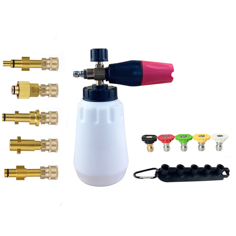 PA红色大头泡沫枪1/4快接带五色喷头适用家用高压清洗机水枪