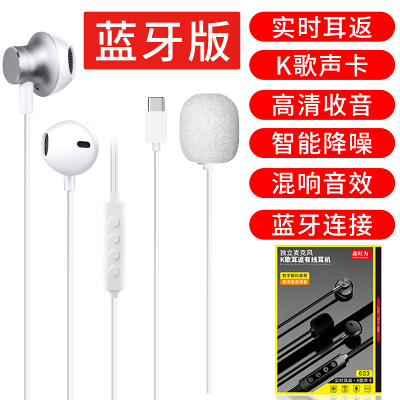 プロのカラオケ KpodsSE 有線カラオケヘッドセット録音ライブブロードキャスト歌うヘッドセット typec サウンドカードマイク|undefined
