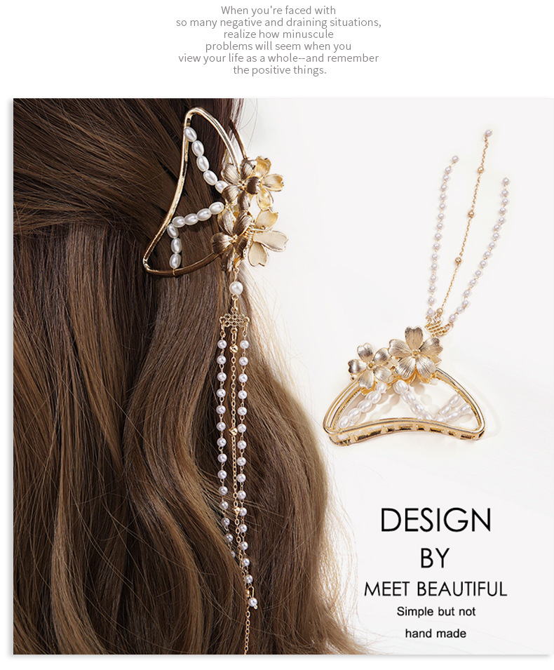 45g Weight Headwear Classification Alloy Material Flower Pattern Women'S Gender Butterfly Pearl Tassel Hairpin 7