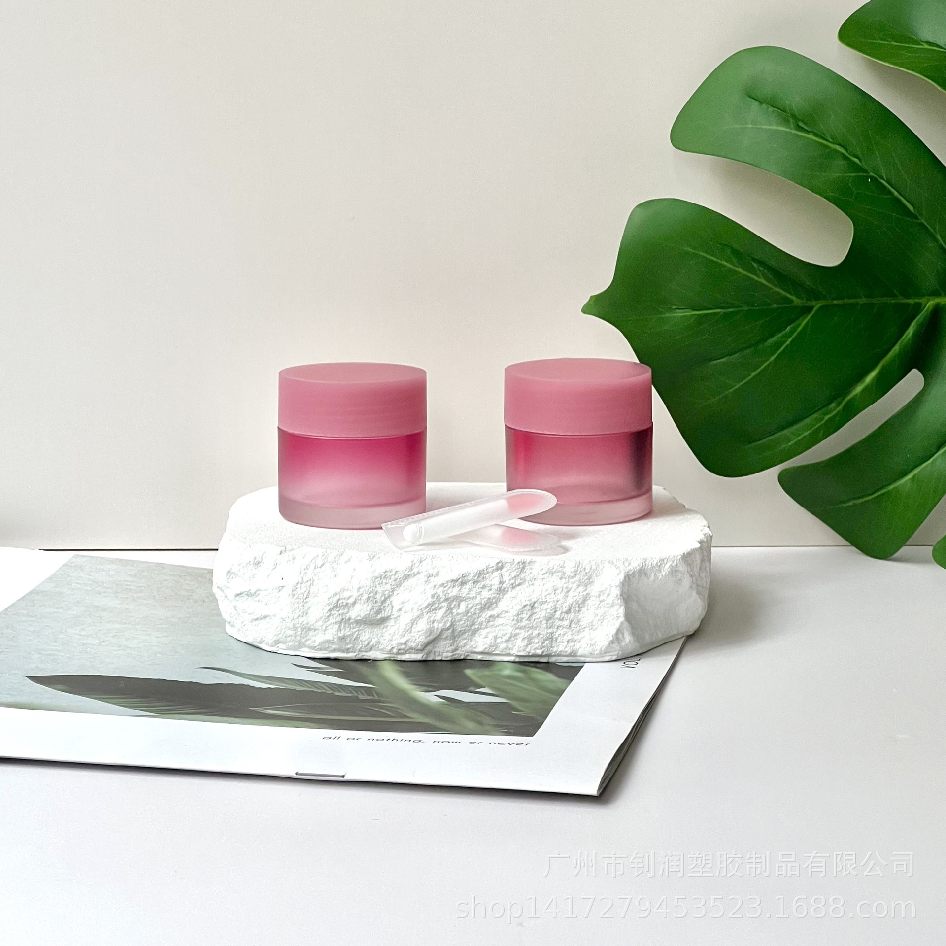 厂家20g磨砂渐变睡眠唇膜瓶 唇冻唇蜜分装盒 小样膏霜包装罐包材