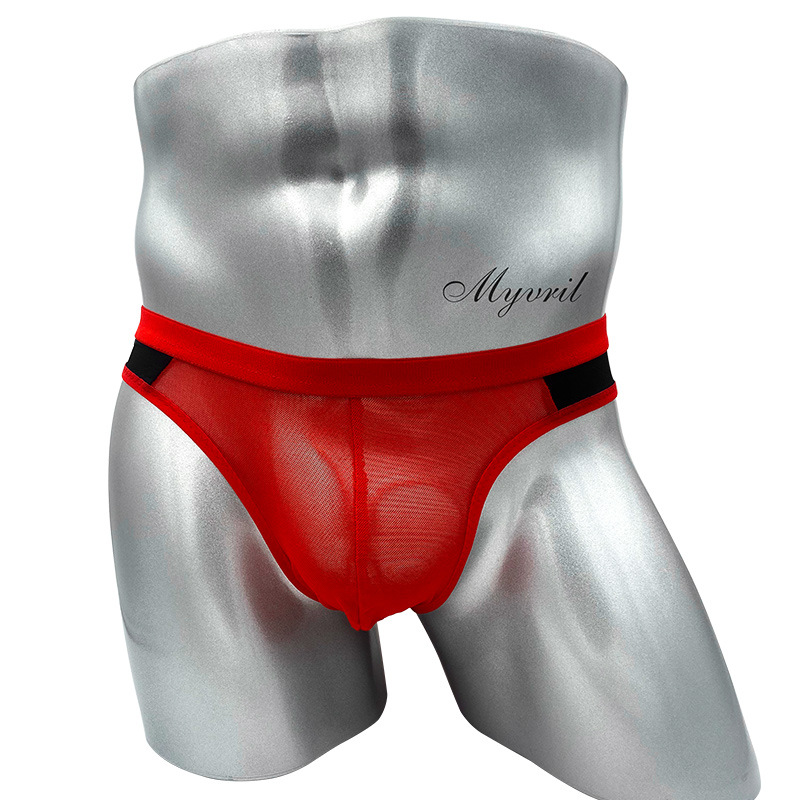 Slip uomo sexy in mesh con tasca a u trasparente_voghion.com