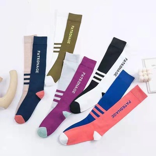 Spring and Autumn New High-end Calf Socks Candy Color Letter Socks mm Outer Wear TikTok Asymmetrical Trendy Same Style
